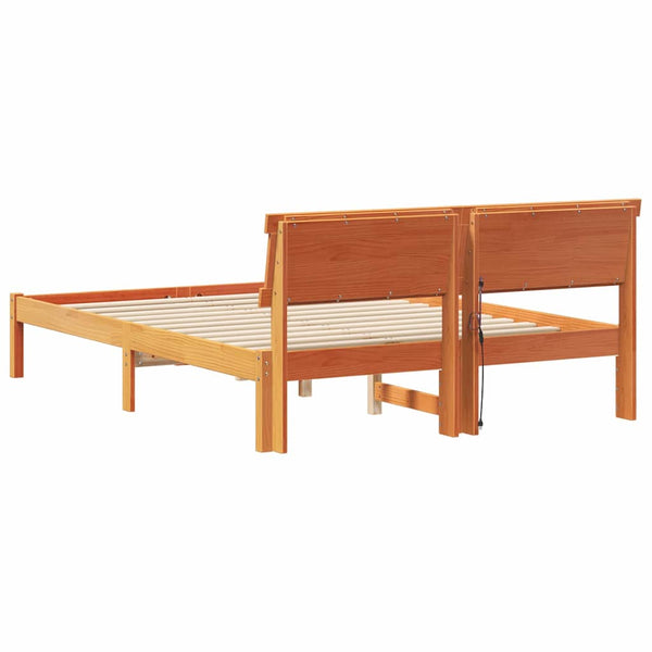 Massiivinen mänty ruskea sängyn runko 140 x 190 cm