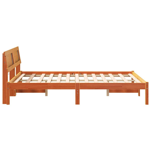 Massiivinen mänty ruskea sängyn runko 140 x 190 cm