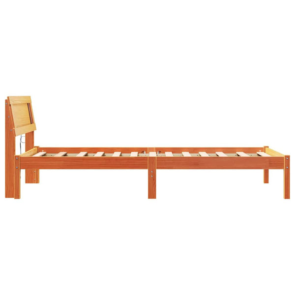 3FT Single sängyn runko ruskealla päädyllä massiivista mäntyä