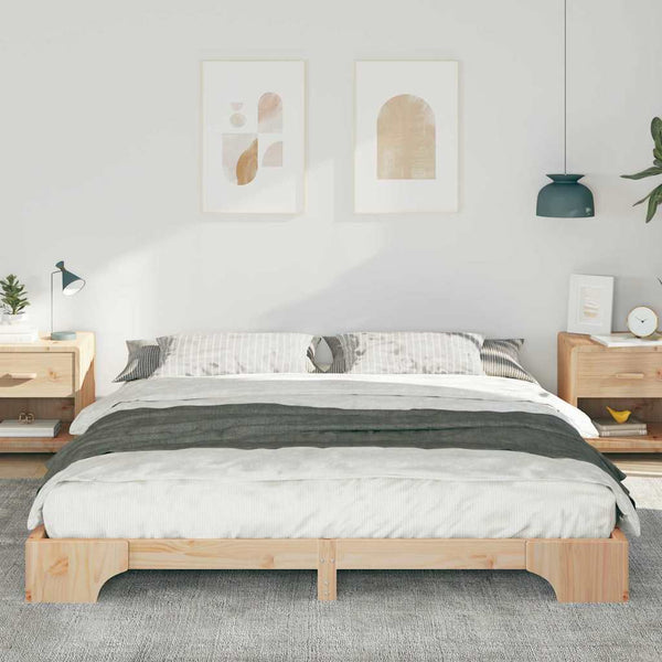Massiivinen mänty Ruskea sängyn runko 200 x 210 cm