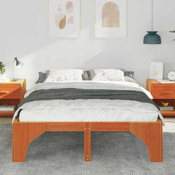 Sängyn runko massiivista mäntyä, ruskea, 5FT King Size