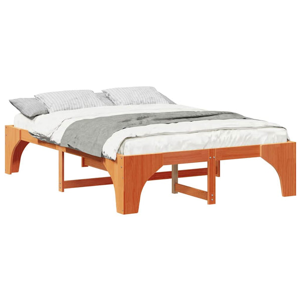 Sängyn runko massiivista mäntyä, ruskea, 5FT King Size