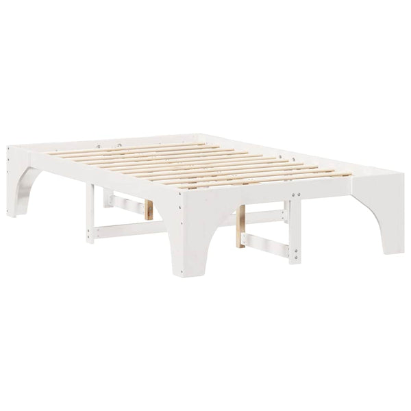 4FT6 Double Sängyn runko Massiivinen mänty Valkoinen