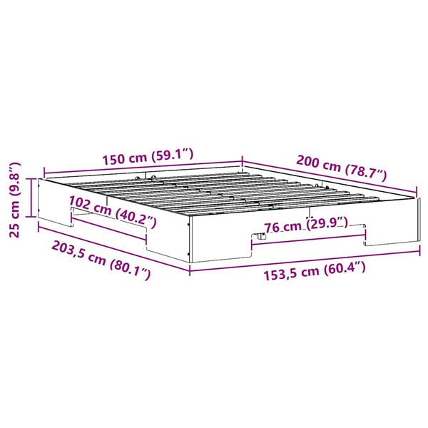 Ruskea 5FT King Size Lattiapunkka säilytystilassa täysmänty