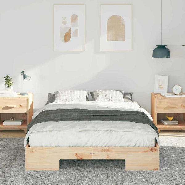Ruskea lattiapunkka säilytystilassa 140 x 190 cm Täysi mänty