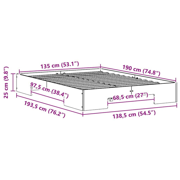 4FT6 Double Ruskea täysi mänty Lattiapunkka säilytystilassa