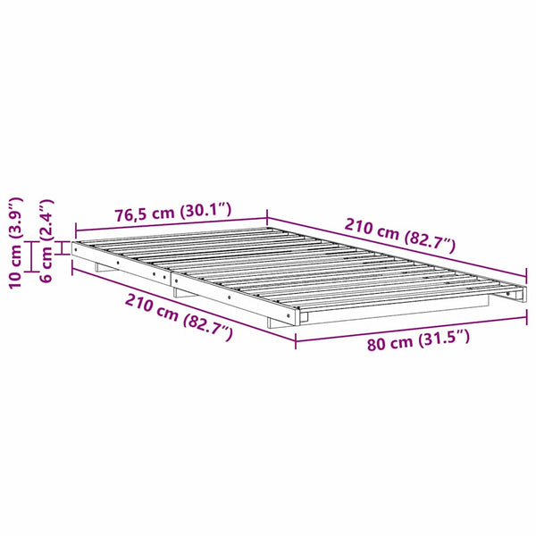 Lattiapunkka Vahanruskea 80 x 210 cm Täysi mänty