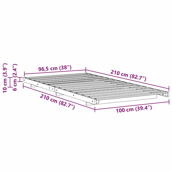 Lattiapunkka Ruskea 100 x 210 cm Täysi mänty