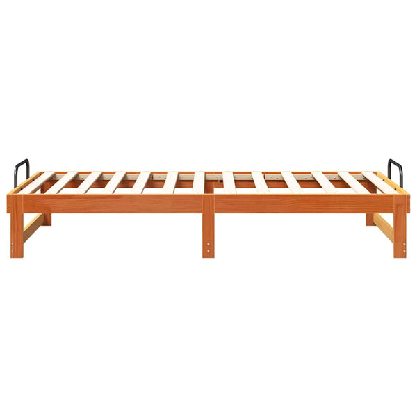 90 x 200 cm ruskea sängyn runko massiivimänty