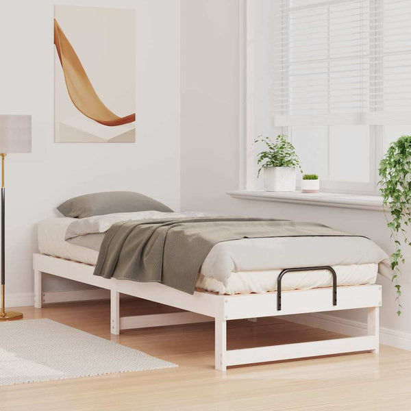 Massiivinen mänty sängyn runko 80 x 210 cm valkoisena