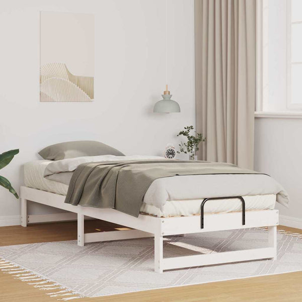 Massiivinen mänty sängyn runko 90 x 210 cm Valkoinen