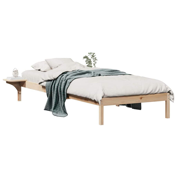 Sänkykehys sivupöydillä Luonnollinen 90 x 210 cm