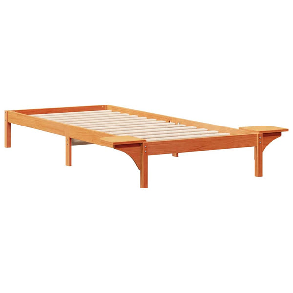 Sänkykehys sivupöydillä Vaha ruskea 90 x 210 cm