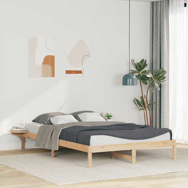 Sänkykehys sivupöydillä Luonnollinen 160 x 210 cm
