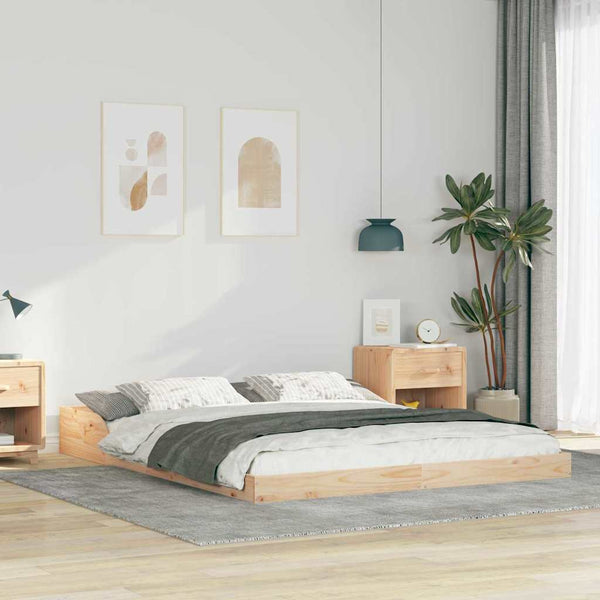 Ruskea sängyn runko 5FT King Size massiivinen mänty
