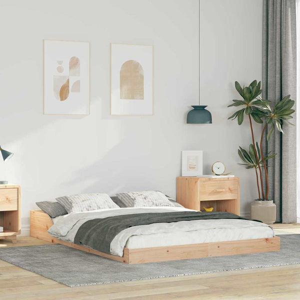 Ruskea sängyn runko 4FT Small Double Massiivinen mänty