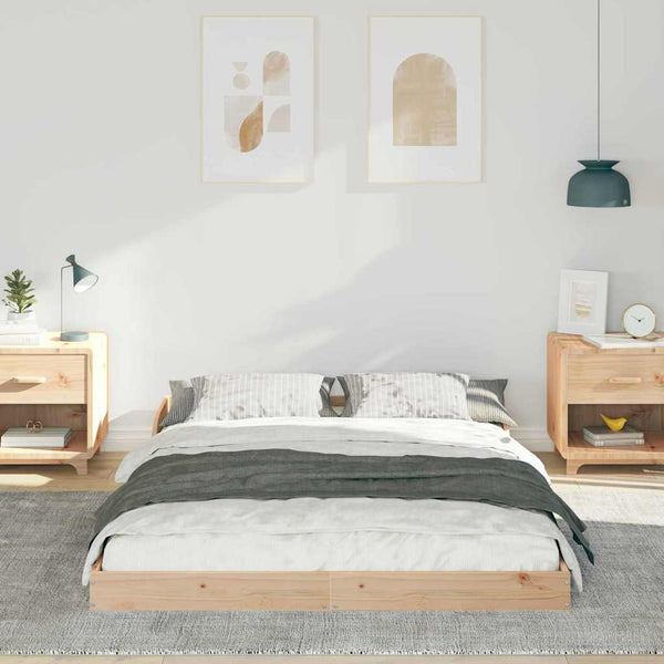 Ruskea sängyn runko 4FT Small Double Massiivinen mänty