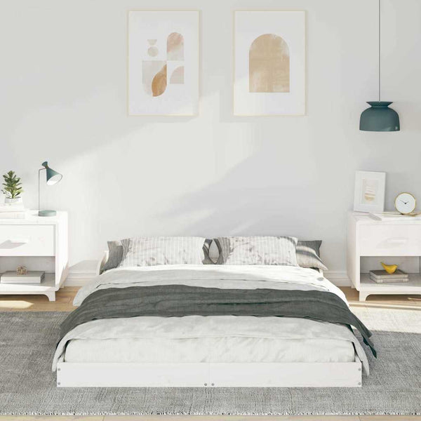 Sängyn runko Valkoinen 4FT Small Double Massiivinen mänty