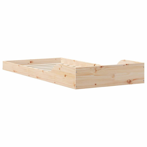 Massiivinen mänty sängyn runko 90 x 210 cm ruskeana