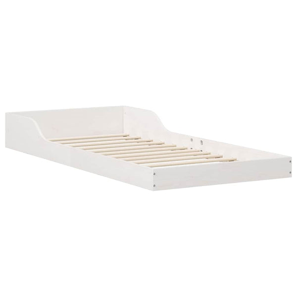 100 x 210 cm Massiivinen mänty Valkoinen sängyn runko