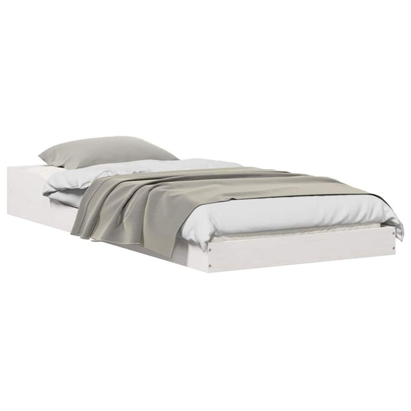 100 x 210 cm Massiivinen mänty Valkoinen sängyn runko