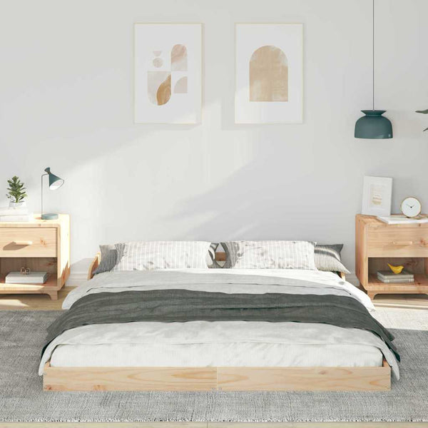 Massiivinen mänty sängyn runko 140 x 210 cm Ruskea