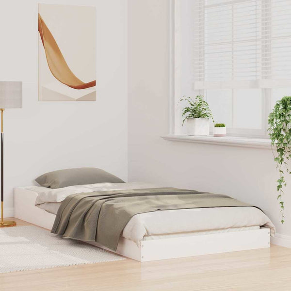 Sängyn runko 80 x 220 cm Valkoinen Massiivinen mänty