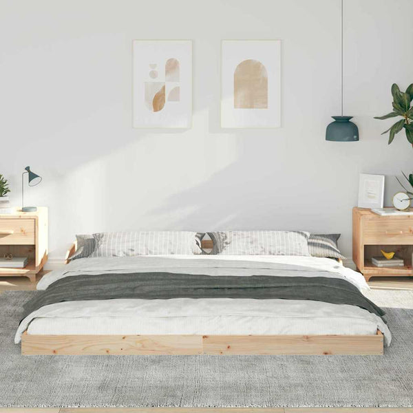Massiivinen mänty sängyn runko 200 x 220 cm ruskea