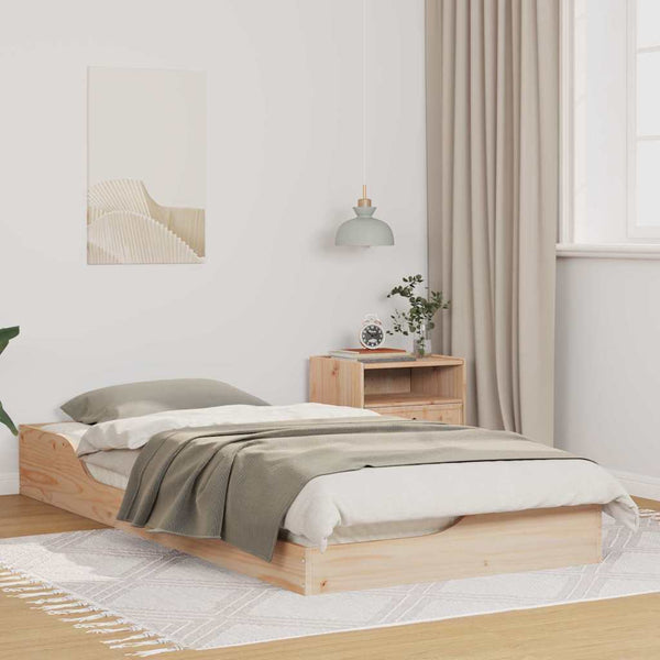 Ruskea sängyn runko 80 x 200 cm massiivista mäntyä