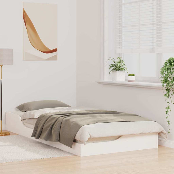 Valkoinen sängyn runko 80 x 200 cm Massiivinen mänty