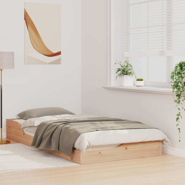 2FT6 Small Single massiivinen mänty sängyn runko ruskeana