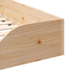 Ruskea sängyn runko 80 x 210 cm Massiivinen mänty