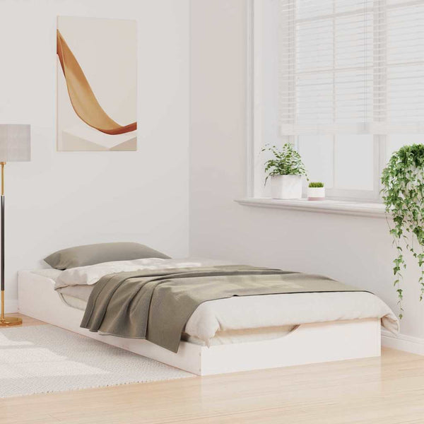 Valkoinen sängyn runko 90 x 210 cm Massiivinen mänty