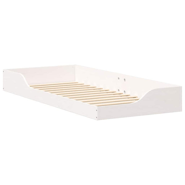 Valkoinen sängyn runko 90 x 210 cm Massiivinen mänty