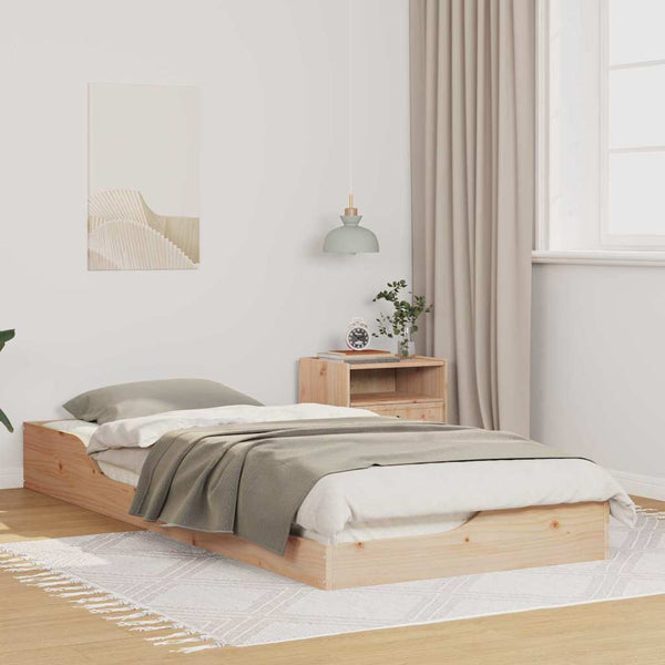 Ruskea sängyn runko 80 x 220 cm massiivista mäntyä