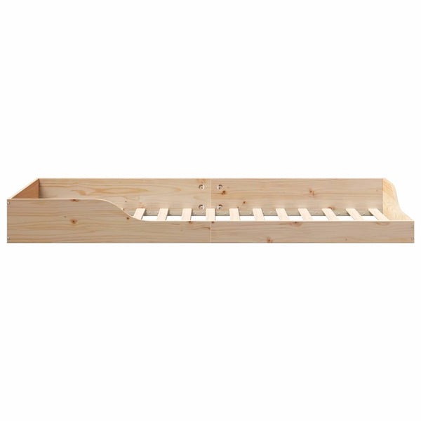 Ruskea sängyn runko 100 x 220 cm massiivista mäntyä