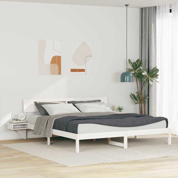 Valkoinen sängyn runko 6FT Super King Size Massiivinen mänty