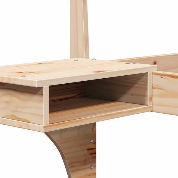 Sängyn runko 120 x 200 cm ruskea pääty massiivista mäntyä