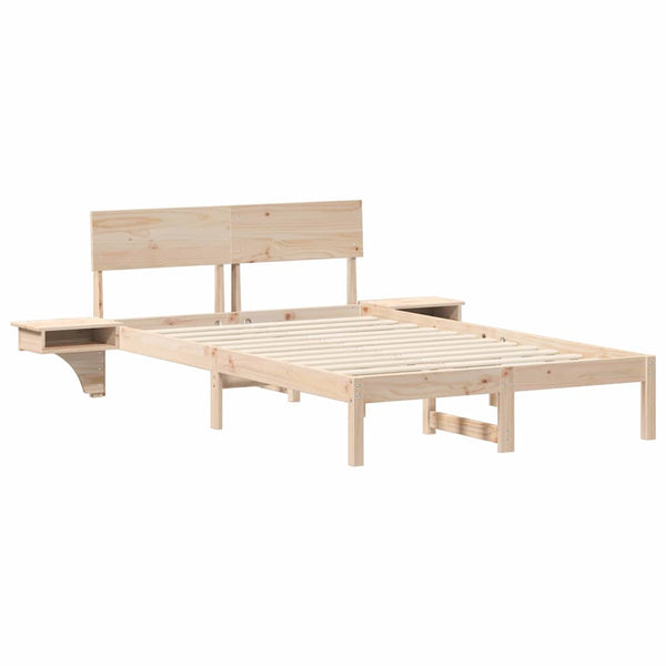 Sängyn runko 120 x 200 cm ruskea pääty massiivista mäntyä