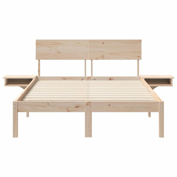 Sängyn runko 120 x 200 cm ruskea pääty massiivista mäntyä