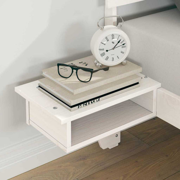 4FT pieni tuplasänky runko valkoisena massiivista mäntyä