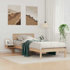 90 x 200 cm ruskea sängyn runko päätyineen, materiaali massiivimänty