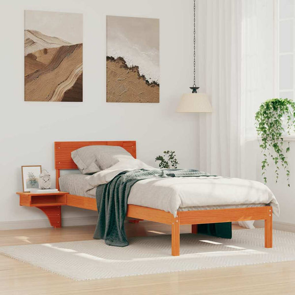 Vaha ruskea sängyn runko 2FT6 Small Single Massiivinen mänty