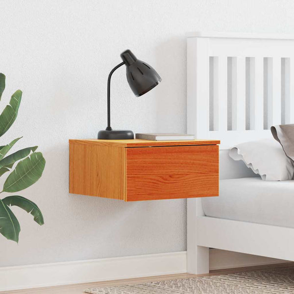 Yöpöytä 2 pcs Vaha ruskea 37 x 35 x 18,5 cm Täysi mänty