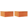 Yöpöytä 2 pcs Vaha ruskea 37 x 35 x 18,5 cm Täysi mänty