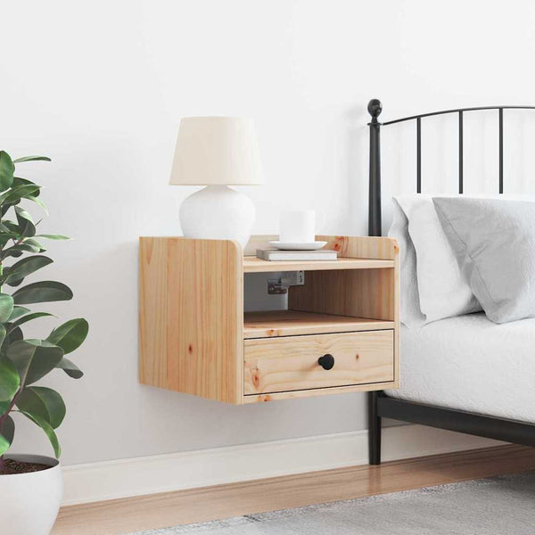 Yöpöytä laatikon kanssa Ruskea 38 x 36 x 29,5 cm Täysi mänty