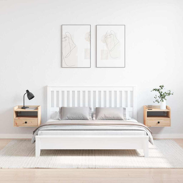 Yöpöytä 2 kpl Ruskea 38 x 36 x 29,5 cm Täysi mänty