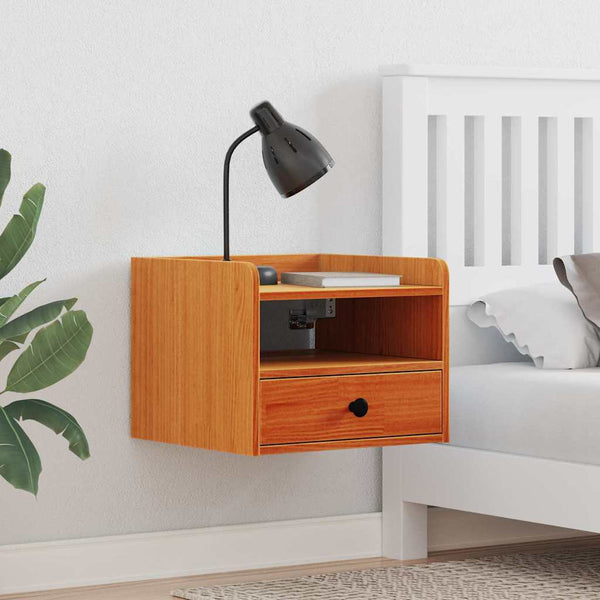Yöpöytä 2 pcs Vaha ruskea 38 x 36 x 29,5 cm Täysi mänty