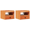 Yöpöytä 2 pcs Vaha ruskea 38 x 36 x 29,5 cm Täysi mänty