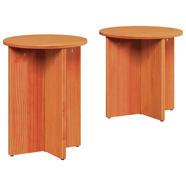 Sohvapöytä 2 kpl Vaha ruskea 41.5 x 41.5 x 46 cm